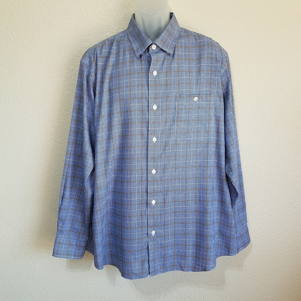 ORVIS Plaid Long Sleeve Men's Button Down Shirt